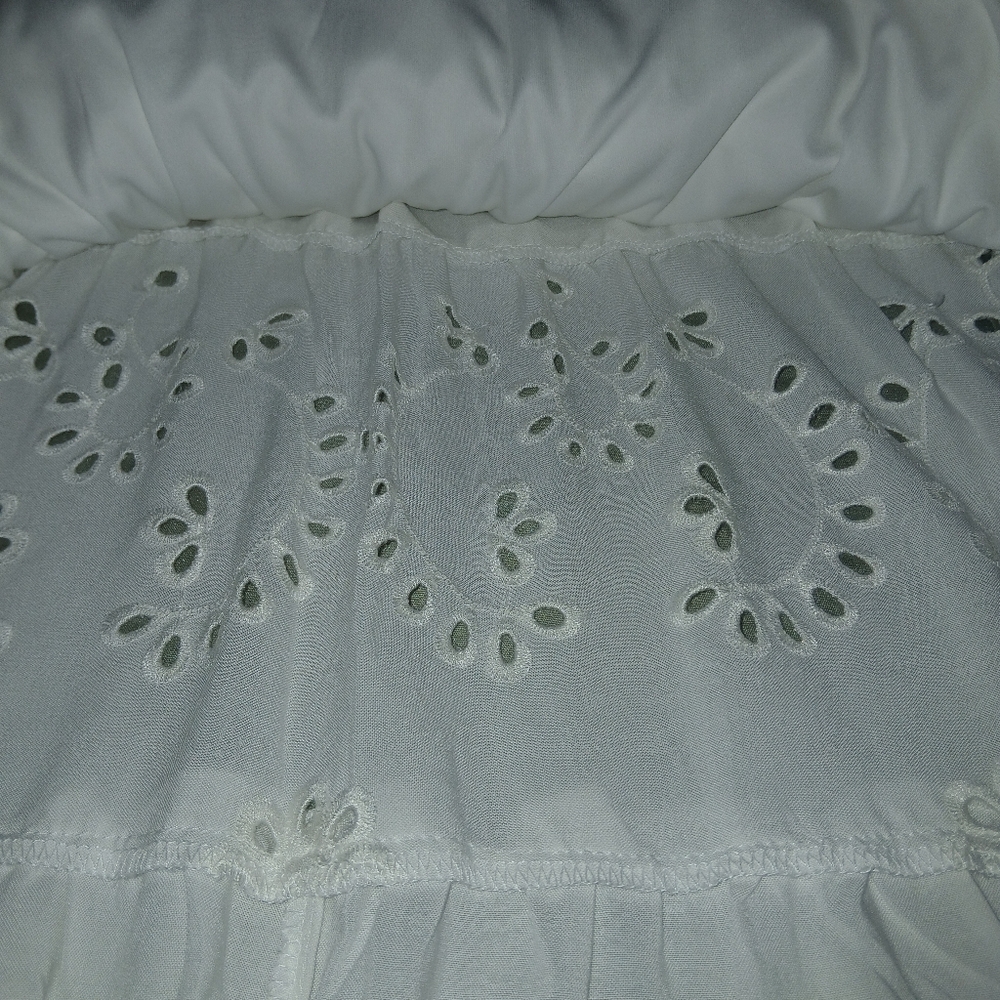 Maurices White Eyelet Tiered Mini Sundress XL - Picture 7 of 7